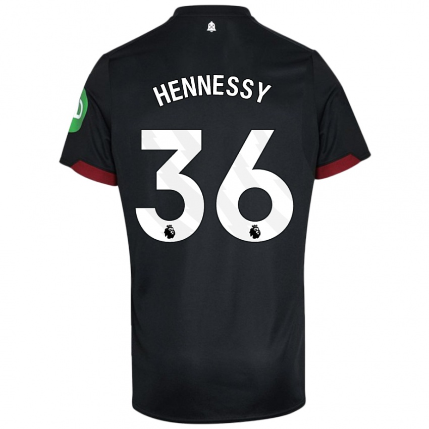 Hombre Camiseta Alexandra Hennessy #36 Negro Blanco 2ª Equipación 2024/25 La Camisa