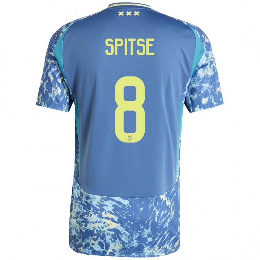 Hombre Camiseta Sherida Spitse #8 Gris Azul Amarillo 2ª Equipación 2024/25 La Camisa