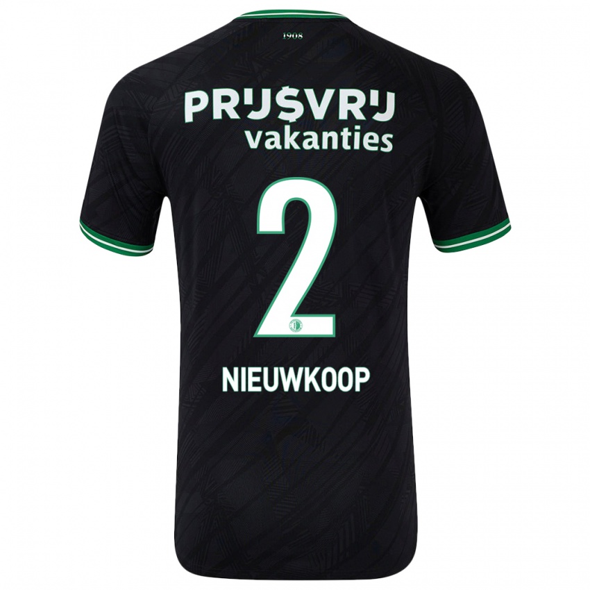 Hombre Camiseta Bart Nieuwkoop #2 Negro Verde 2ª Equipación 2024/25 La Camisa