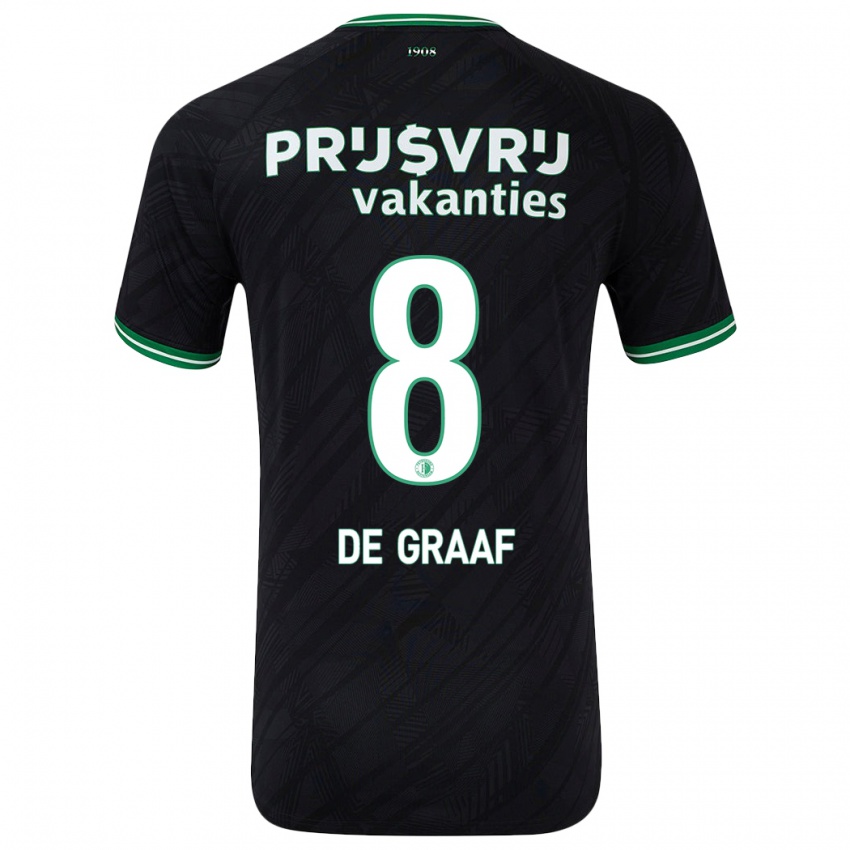 Hombre Camiseta Esmee De Graaf #8 Negro Verde 2ª Equipación 2024/25 La Camisa