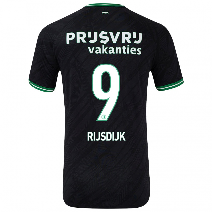 Hombre Camiseta Pia Rijsdijk #9 Negro Verde 2ª Equipación 2024/25 La Camisa