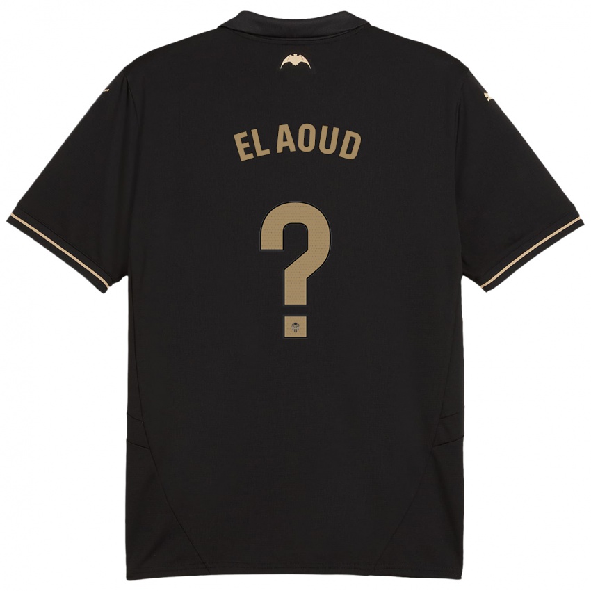 Hombre Camiseta Ismail El Aoud #0 Negro 2ª Equipación 2024/25 La Camisa