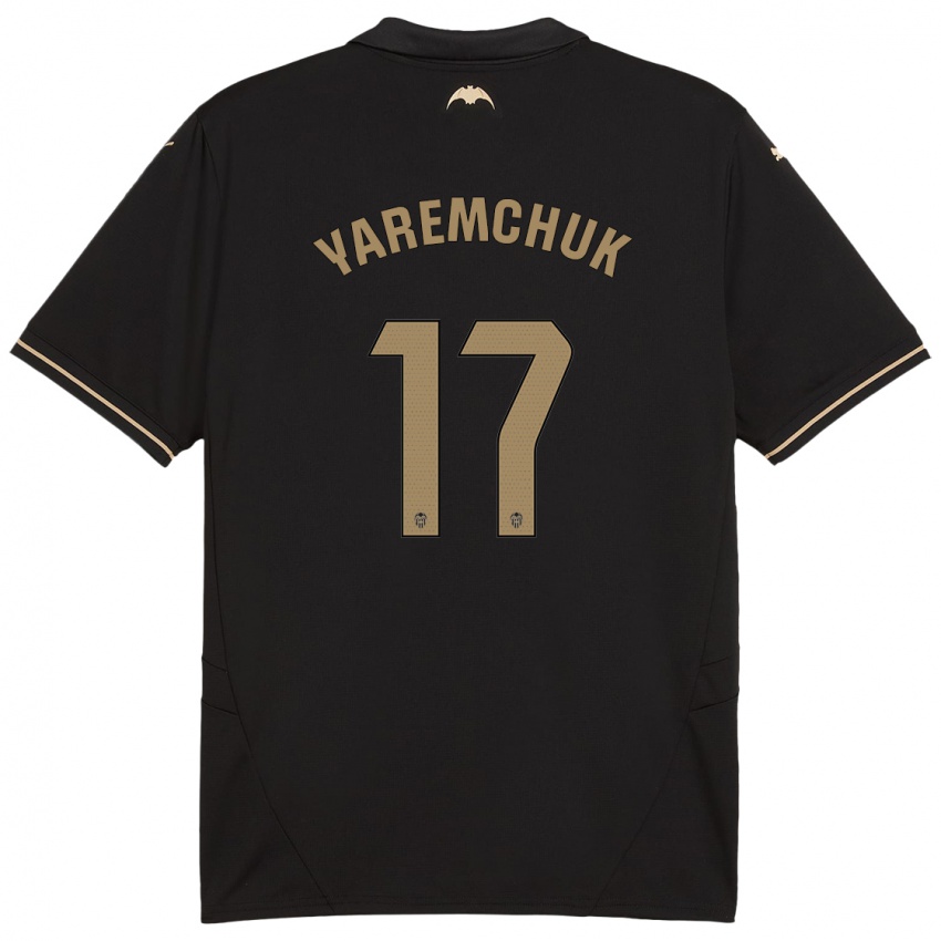 Hombre Camiseta Roman Yaremchuk #17 Negro 2ª Equipación 2024/25 La Camisa