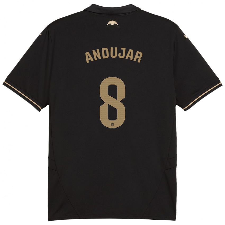 Hombre Camiseta Candela Andujar #8 Negro 2ª Equipación 2024/25 La Camisa