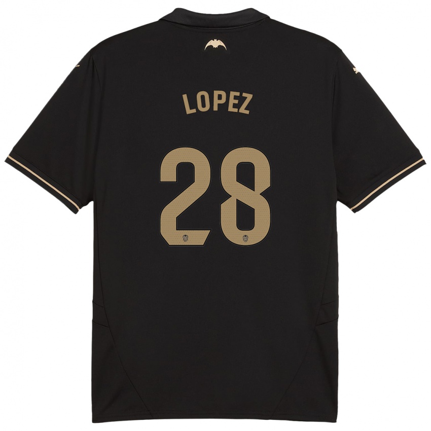 Hombre Camiseta Saray Lopez #28 Negro 2ª Equipación 2024/25 La Camisa