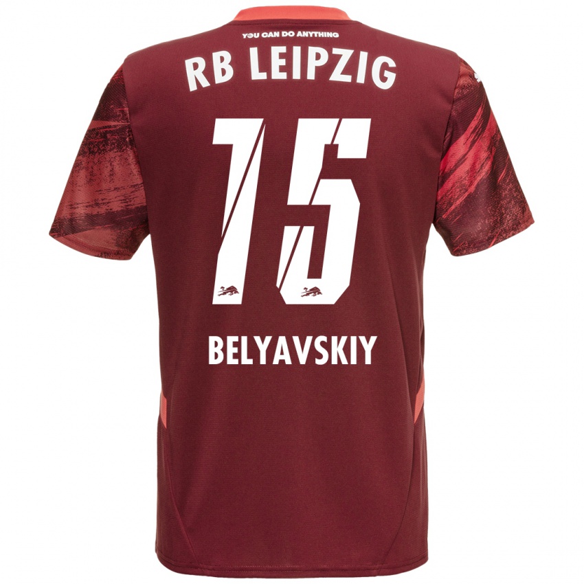 Hombre Camiseta David Belyavskiy #15 Borgoña 2ª Equipación 2024/25 La Camisa