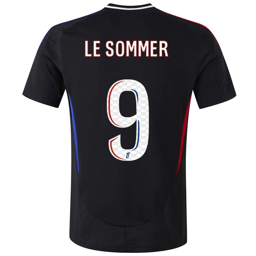 Hombre Camiseta Eugenie Le Sommer #9 Negro 2ª Equipación 2024/25 La Camisa