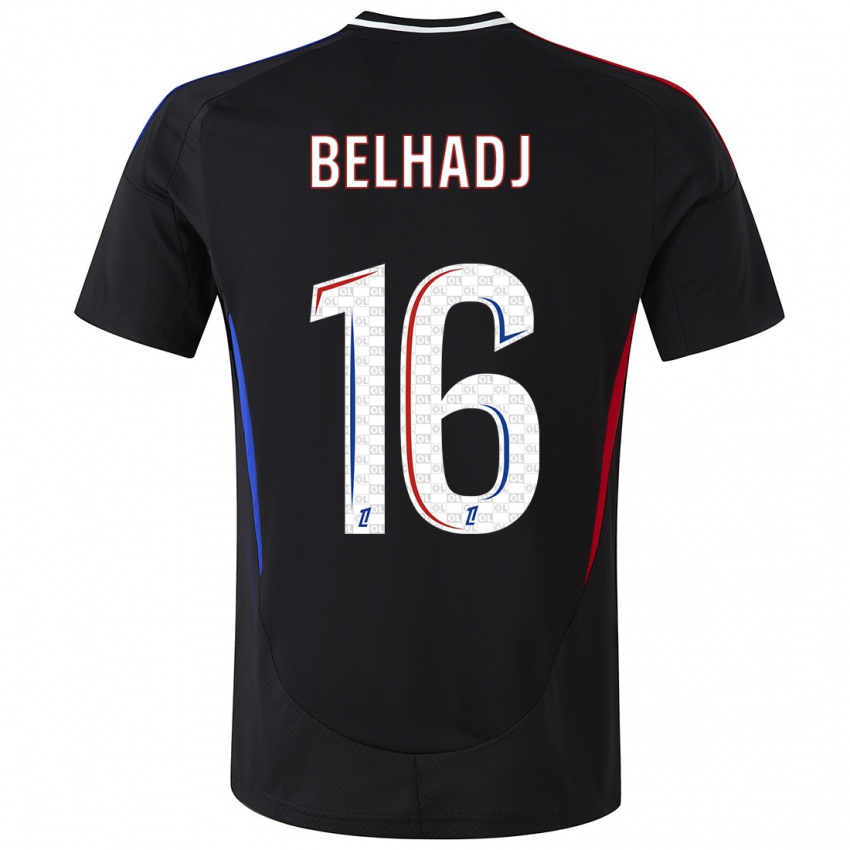 Hombre Camiseta Féerine Belhadj #16 Negro 2ª Equipación 2024/25 La Camisa