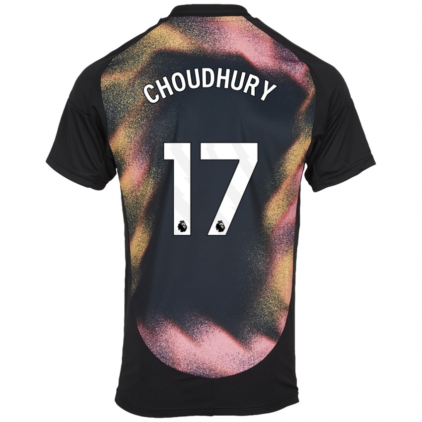 Hombre Camiseta Hamza Choudhury #17 Negro Blanco 2ª Equipación 2024/25 La Camisa