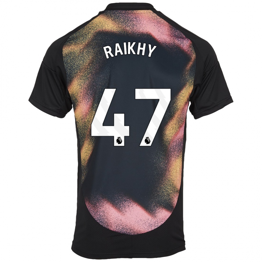 Hombre Camiseta Arjan Raikhy #47 Negro Blanco 2ª Equipación 2024/25 La Camisa