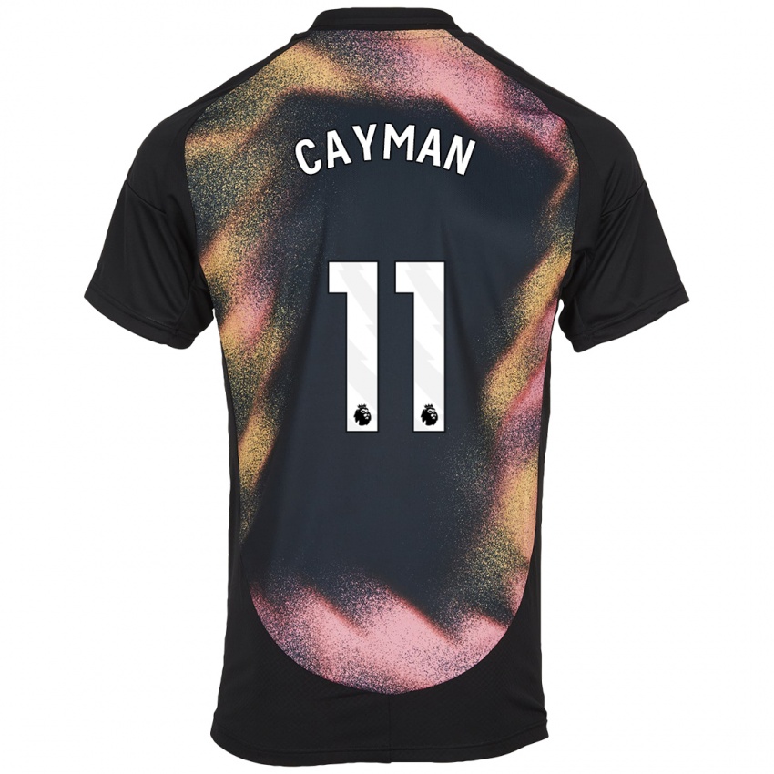 Hombre Camiseta Janice Cayman #11 Negro Blanco 2ª Equipación 2024/25 La Camisa