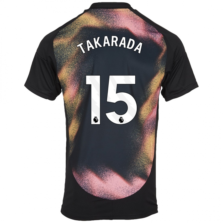 Hombre Camiseta Saori Takarada #15 Negro Blanco 2ª Equipación 2024/25 La Camisa