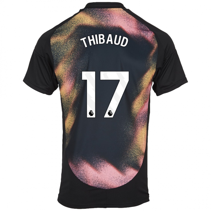 Hombre Camiseta Julie Thibaud #17 Negro Blanco 2ª Equipación 2024/25 La Camisa