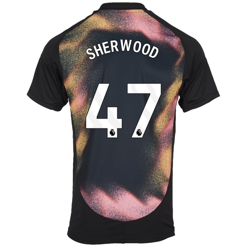 Hombre Camiseta Simone Sherwood #47 Negro Blanco 2ª Equipación 2024/25 La Camisa