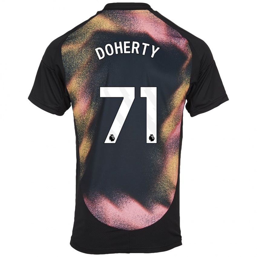 Hombre Camiseta Arlo Doherty #71 Negro Blanco 2ª Equipación 2024/25 La Camisa