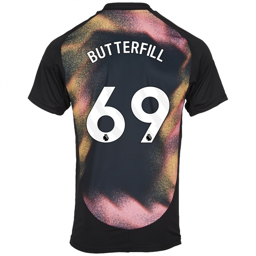 Hombre Camiseta Jack Butterfill #69 Negro Blanco 2ª Equipación 2024/25 La Camisa