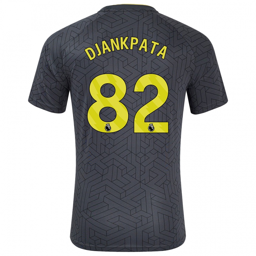 Hombre Camiseta Halid Djankpata #82 Negro Amarillo 2ª Equipación 2024/25 La Camisa