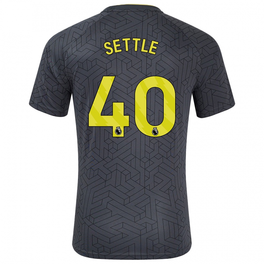 Hombre Camiseta Macy Settle #40 Negro Amarillo 2ª Equipación 2024/25 La Camisa