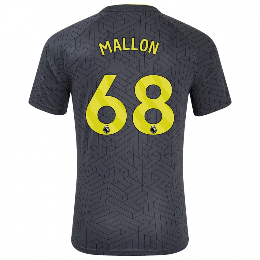 Hombre Camiseta Mathew Mallon #68 Negro Amarillo 2ª Equipación 2024/25 La Camisa