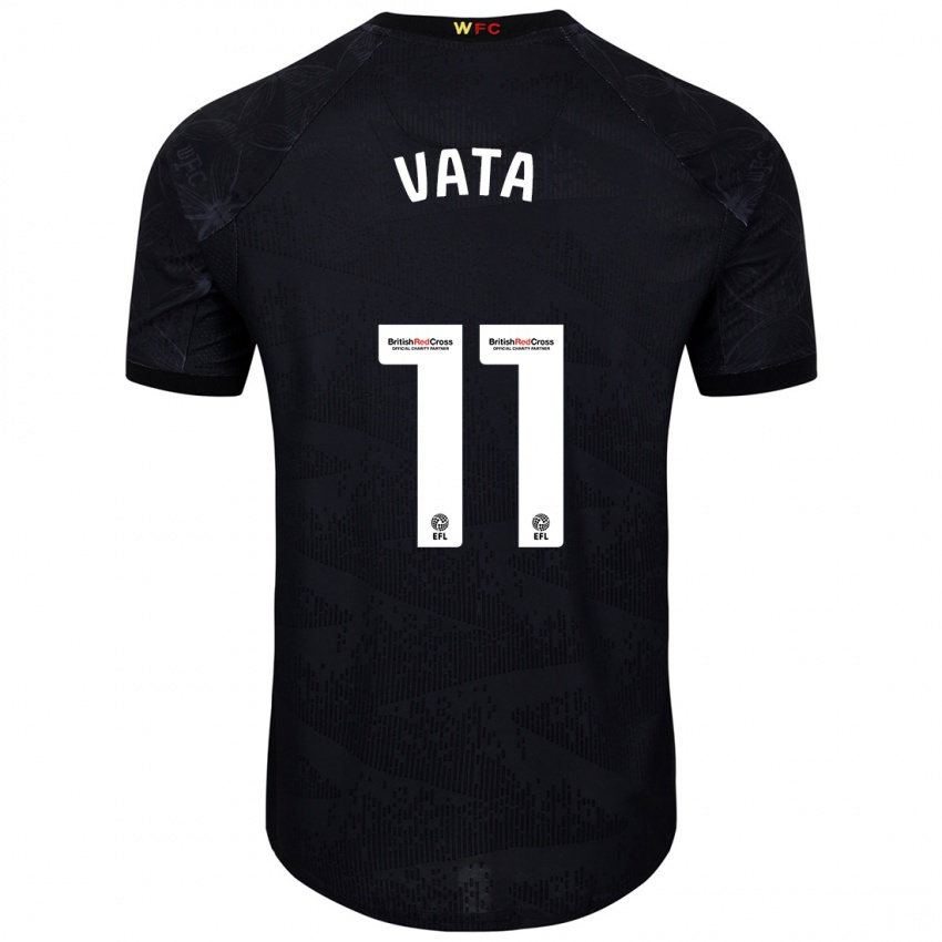 Hombre Camiseta Rocco Vata #11 Negro Blanco 2ª Equipación 2024/25 La Camisa