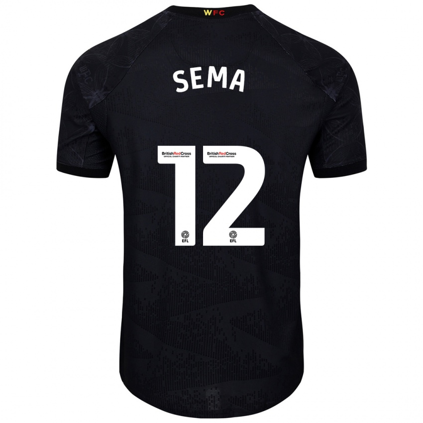 Hombre Camiseta Ken Sema #12 Negro Blanco 2ª Equipación 2024/25 La Camisa