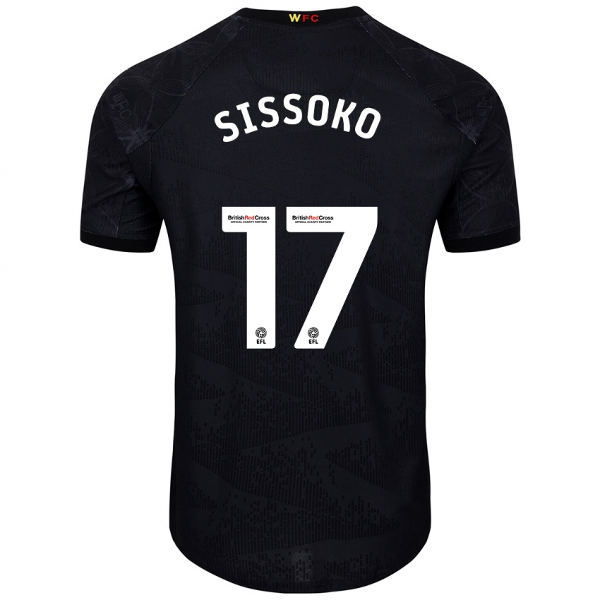 Hombre Camiseta Moussa Sissoko #17 Negro Blanco 2ª Equipación 2024/25 La Camisa