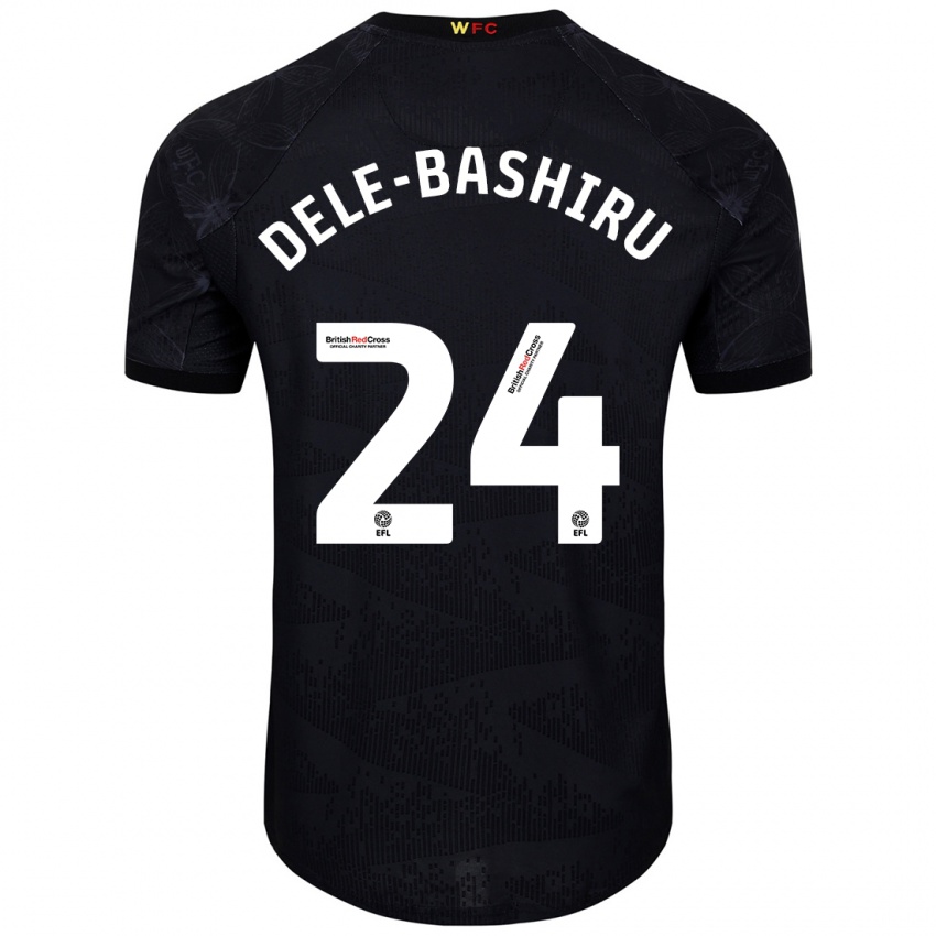 Hombre Camiseta Tom Dele-Bashiru #24 Negro Blanco 2ª Equipación 2024/25 La Camisa