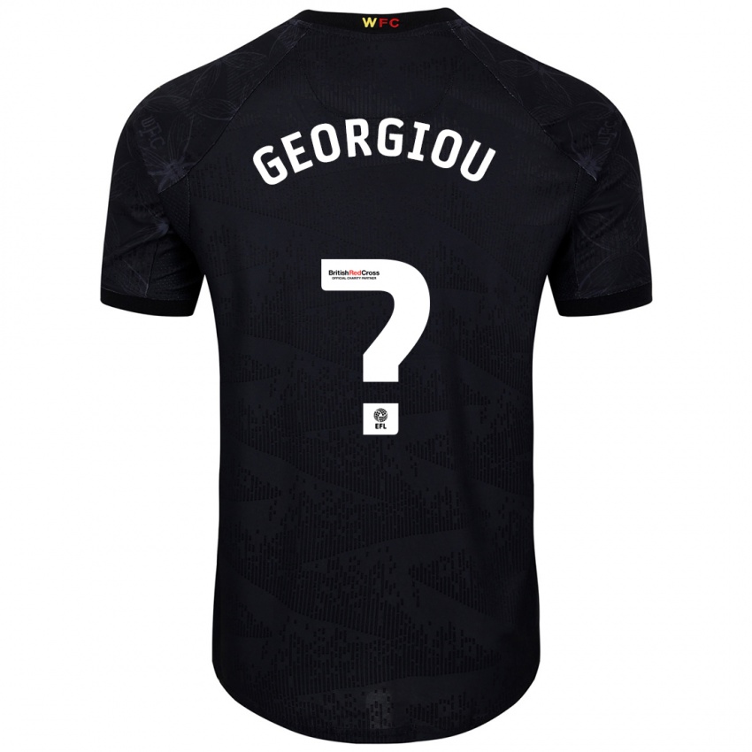 Hombre Camiseta Thomas Georgiou #0 Negro Blanco 2ª Equipación 2024/25 La Camisa