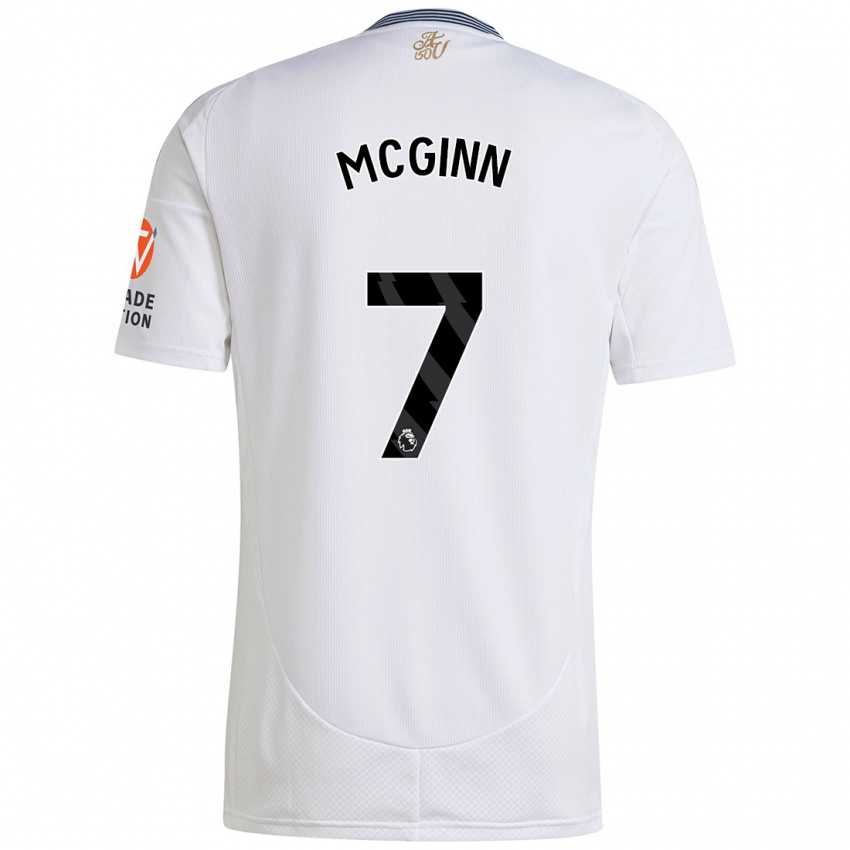 Hombre Camiseta John Mcginn #7 Blanco 2ª Equipación 2024/25 La Camisa