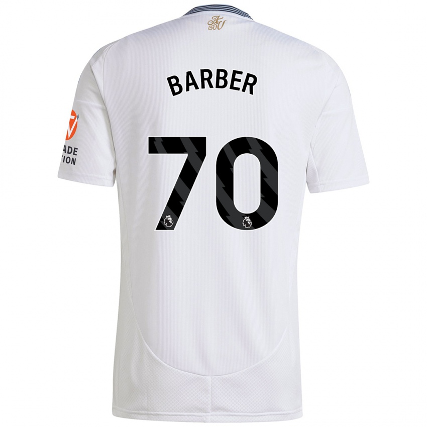 Hombre Camiseta Jayden Barber #70 Blanco 2ª Equipación 2024/25 La Camisa