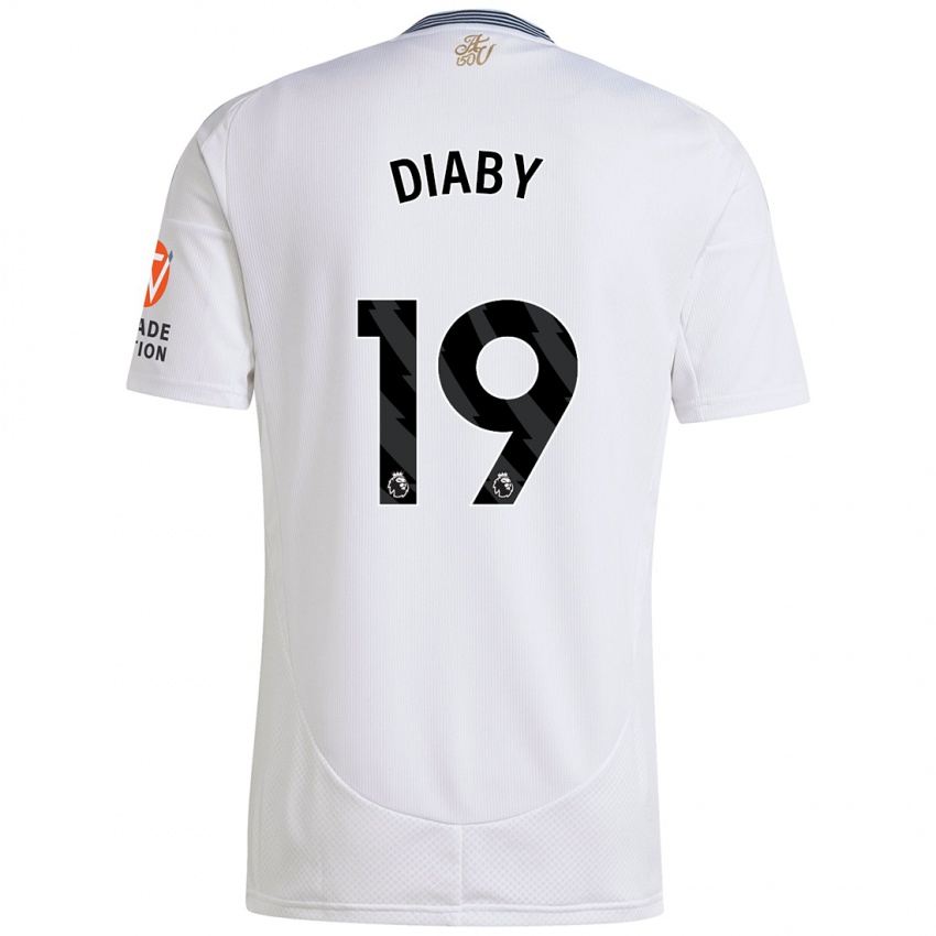 Hombre Camiseta Moussa Diaby #19 Blanco 2ª Equipación 2024/25 La Camisa