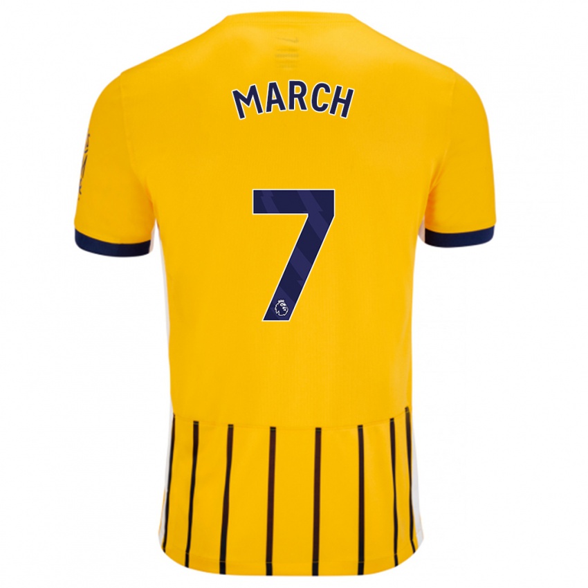 Hombre Camiseta Solly March #7 Dorado Azul Rayas 2ª Equipación 2024/25 La Camisa