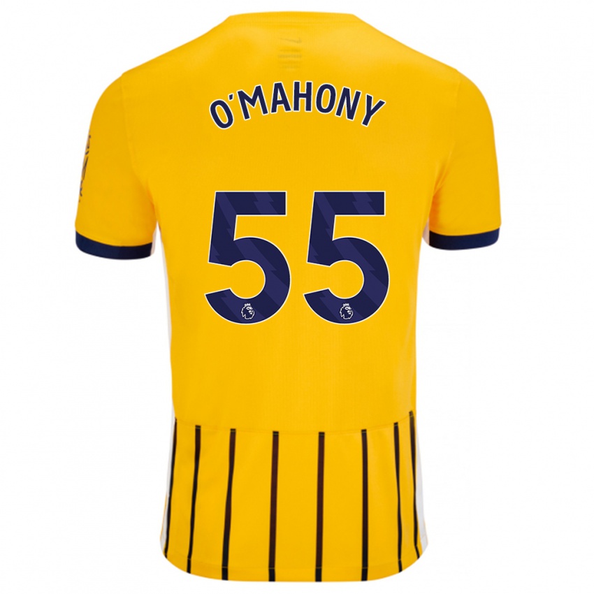 Hombre Camiseta Mark O'mahony #55 Dorado Azul Rayas 2ª Equipación 2024/25 La Camisa