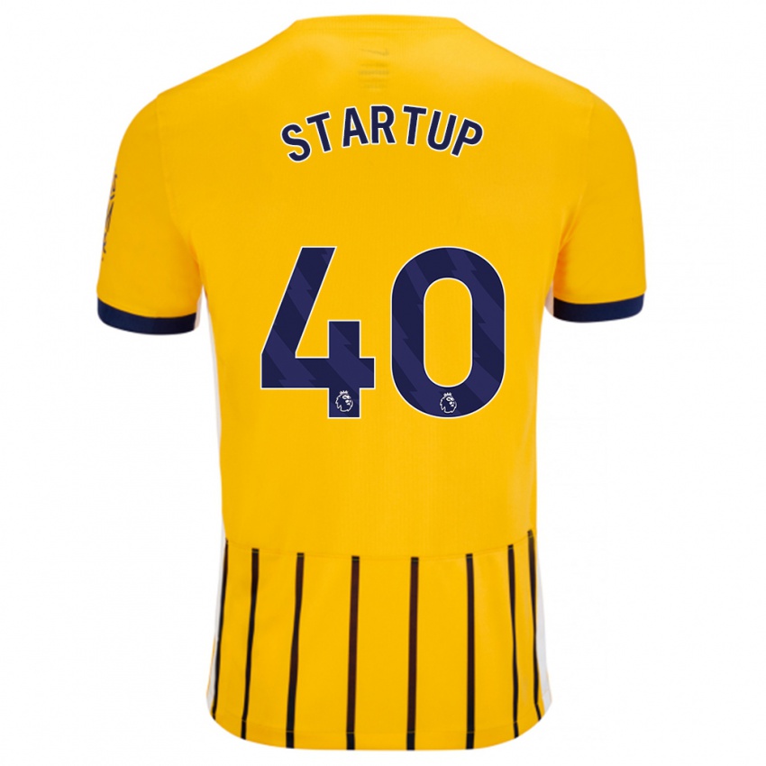 Hombre Camiseta Katie Startup #40 Dorado Azul Rayas 2ª Equipación 2024/25 La Camisa