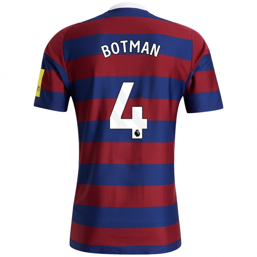 Hombre Camiseta Sven Botman #4 Burdeos Azul Marino 2ª Equipación 2024/25 La Camisa