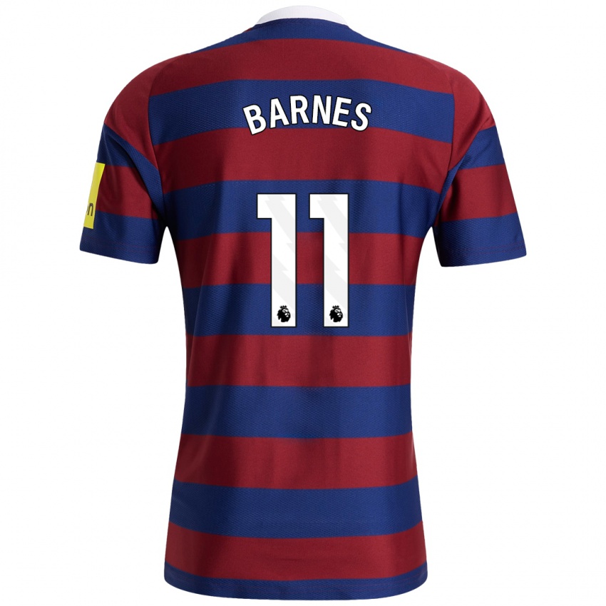 Hombre Camiseta Harvey Barnes #11 Burdeos Azul Marino 2ª Equipación 2024/25 La Camisa