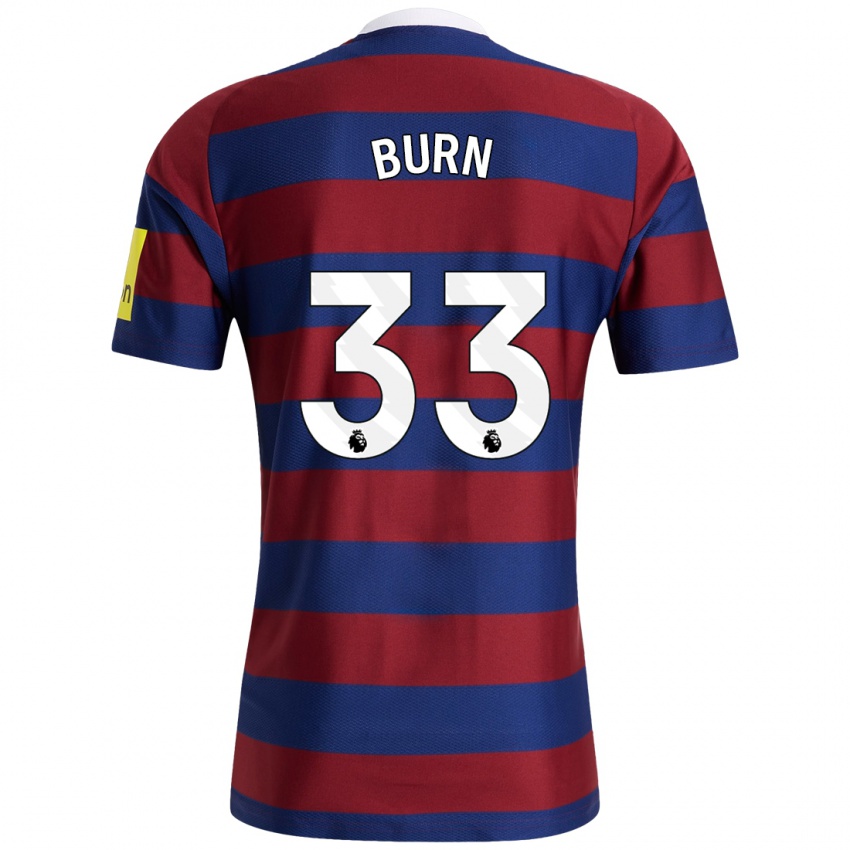 Hombre Camiseta Dan Burn #33 Burdeos Azul Marino 2ª Equipación 2024/25 La Camisa