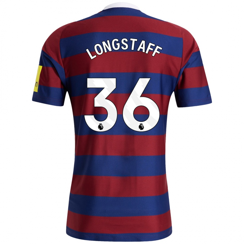 Hombre Camiseta Sean Longstaff #36 Burdeos Azul Marino 2ª Equipación 2024/25 La Camisa