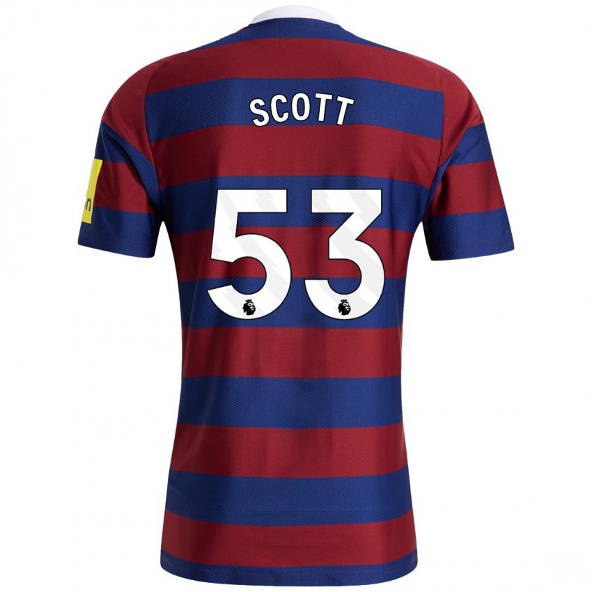 Hombre Camiseta Joshua Scott #53 Burdeos Azul Marino 2ª Equipación 2024/25 La Camisa