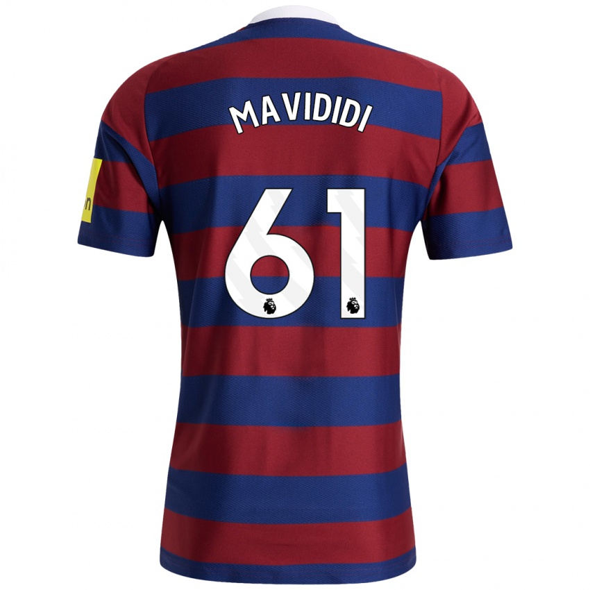 Hombre Camiseta Shaun Mavididi #61 Burdeos Azul Marino 2ª Equipación 2024/25 La Camisa