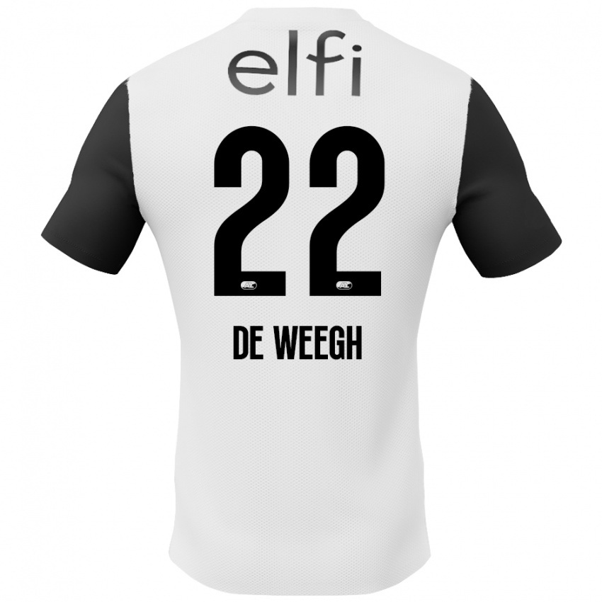 Hombre Camiseta Bo Op De Weegh #22 Blanco Negro 2ª Equipación 2024/25 La Camisa