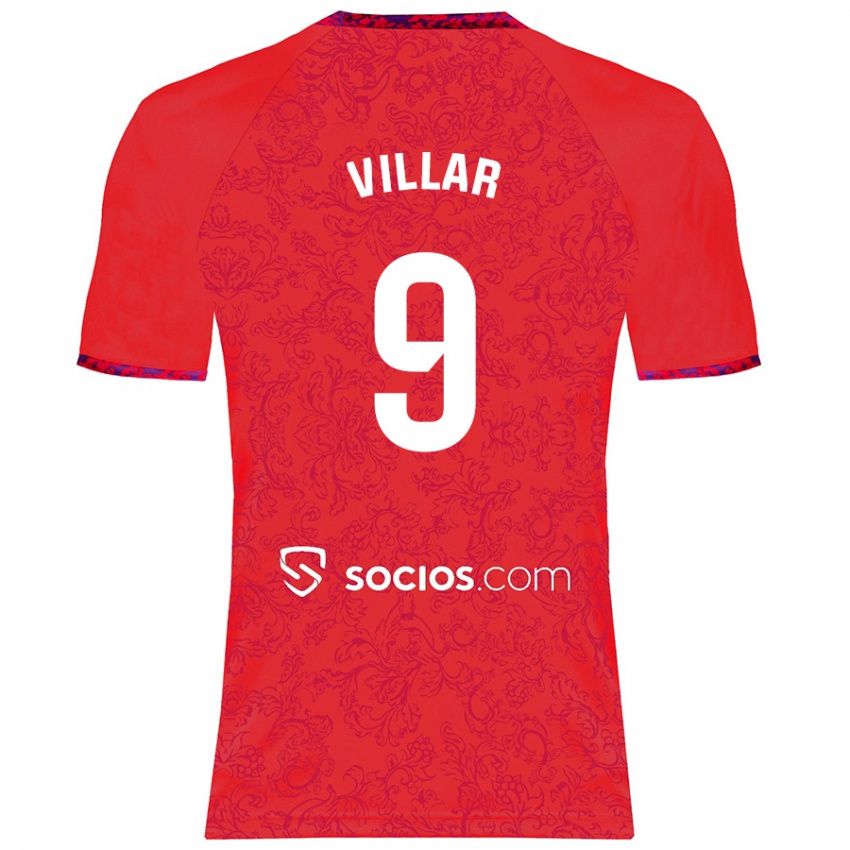 Hombre Camiseta Iker Villar #9 Rojo 2ª Equipación 2024/25 La Camisa