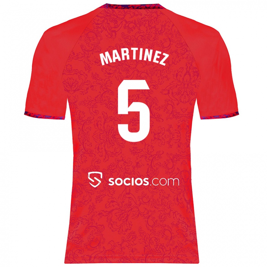 Hombre Camiseta Sergio Martínez #5 Rojo 2ª Equipación 2024/25 La Camisa