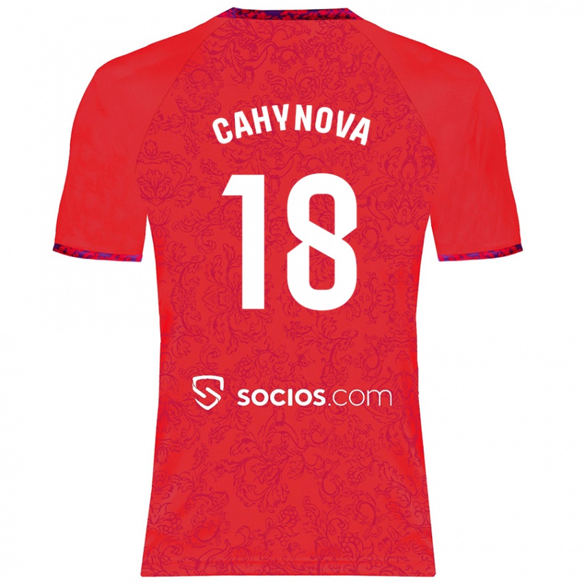 Hombre Camiseta Klara Cahynova #18 Rojo 2ª Equipación 2024/25 La Camisa