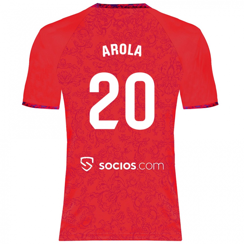 Hombre Camiseta Arola Aparicio Gili #20 Rojo 2ª Equipación 2024/25 La Camisa