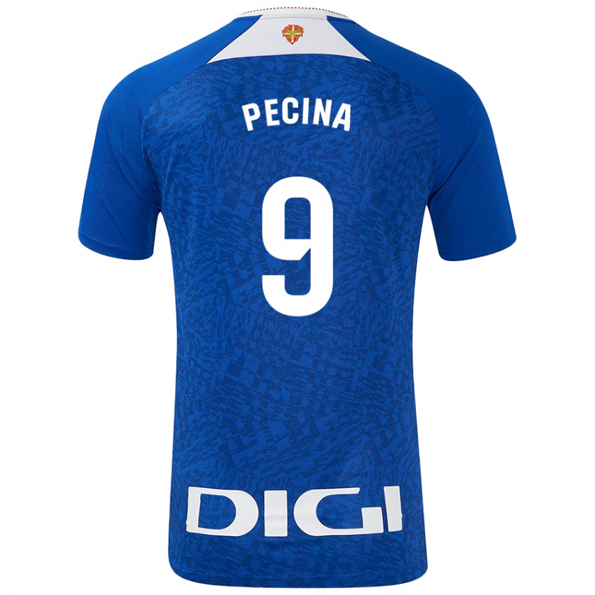 Hombre Camiseta Ander Peciña #9 Azul Real 2ª Equipación 2024/25 La Camisa