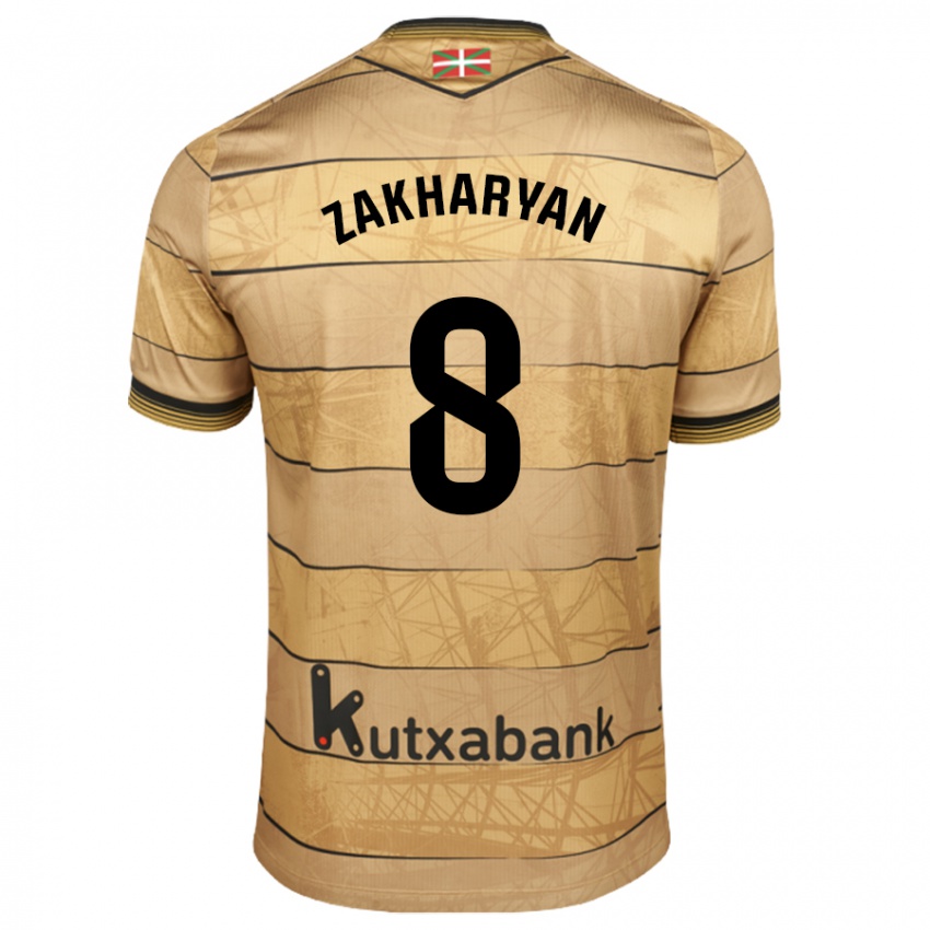 Hombre Camiseta Arsen Zakharyan #8 Marrón 2ª Equipación 2024/25 La Camisa