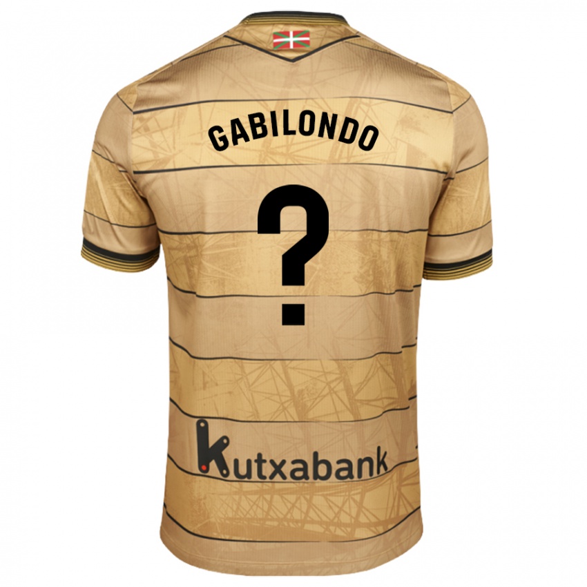 Hombre Camiseta Iker Gabilondo #0 Marrón 2ª Equipación 2024/25 La Camisa