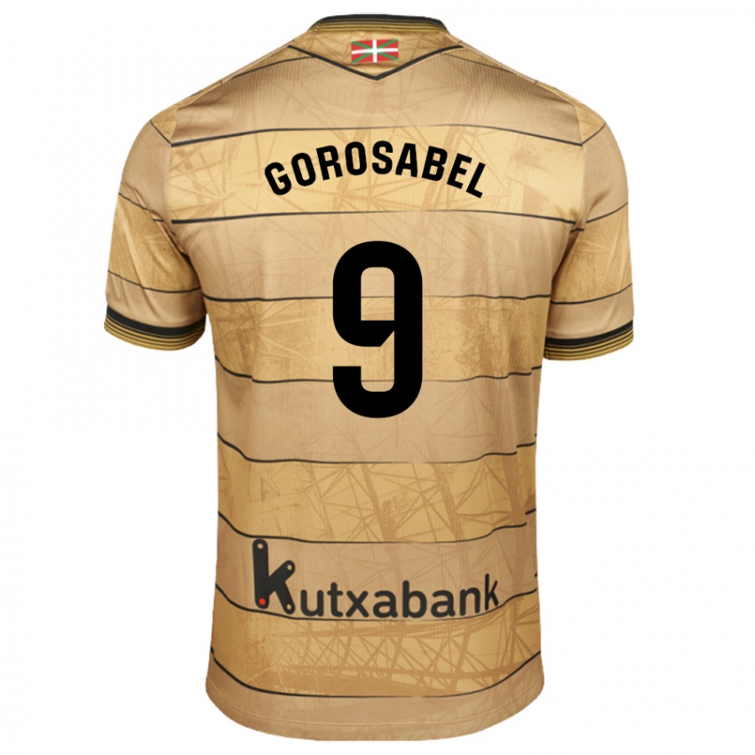 Hombre Camiseta Jakes Gorosabel #9 Marrón 2ª Equipación 2024/25 La Camisa