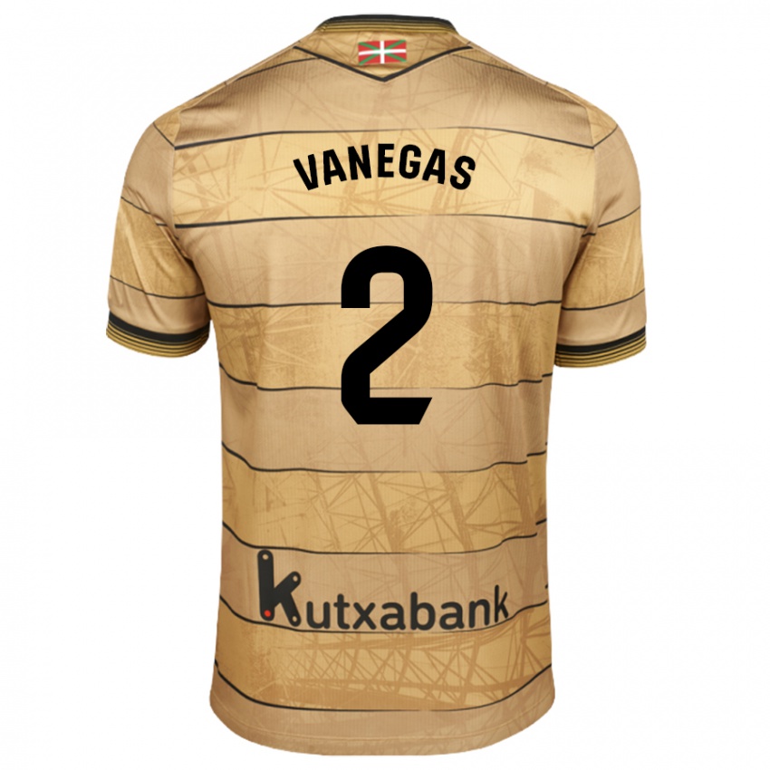 Hombre Camiseta Manuela Vanegas Cataño #2 Marrón 2ª Equipación 2024/25 La Camisa